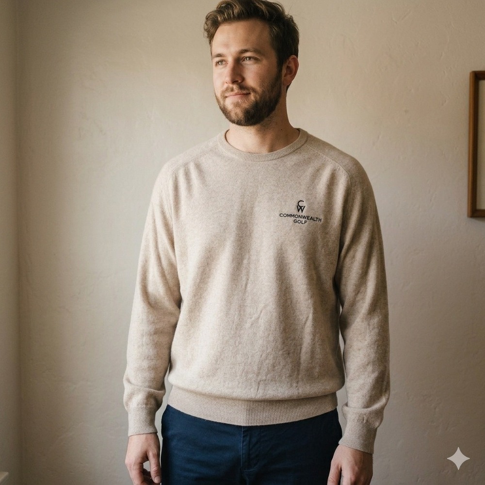 B. Draddy Top Mens XXL Tan 100% Scottish Cashmere Commonwealth Golf‎ Old Money